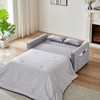 DOMETOUR Modern Linen Loveseat Sofa for Living Room Bedroom, Convertible Sleeper Bed Double-Seater Sofa with 2 Lumbar Pillows - 2 of 4