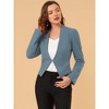 INSPIRE CHIC Women's Collarless Work Office Long Sleeve Cropped Blazers - 3 of 4