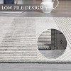 Modern Stripe Pattern Area Rug - Machine Washable, Non-Slip, Low-Pile Rug for Living Room, Bedroom, and Entryway - 3 of 4