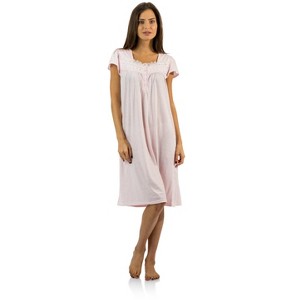 Casual Nights Women's Lace Short Sleeve Nightgown - 1 of 4