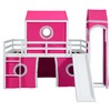 NicBex Full Size Bunk Bed Castle Shape Loft Bed Pine Bed Frame with Movable Tower, Tent, Slide, Ladder and Guardrail, No Box Spring Required - 4 of 4