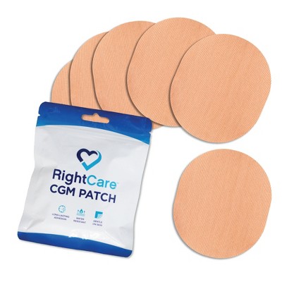 RightCare CGM Adhesive Synthetic Patch, Universal, Covered Oval, Multiple Colors, Bag of 25