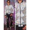 Lars Amadeus Men's Zipper Disco Holographic Bomber Jacket - 4 of 4