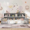Safstar Full Size Montessori Floor Bed w/ Bookcase Storage Shelves & Safety Fence Rails - 4 of 4