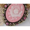 Alilang Vintage Gothic Cameo Rose Brooch Pin with Antique Silvery Tone and Rhinestone Accents - 4 of 4