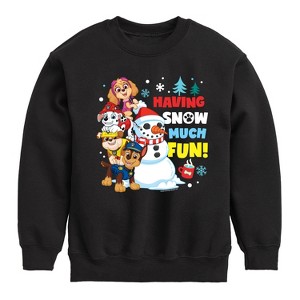 Boys' - Paw Patrol - Having Snow Much Fun Graphic Long Sleeve Fleece Sweatshirt - 1 of 4