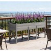 Okak Large Elevated Planter Box with Bed Liner and Drain Holes, Raised Garden Bed with Wooden Frame and Legs, Outdoor Planter for Home, Gray - 2 of 4