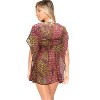 HAPPY BAY Women's Loose Beach Dress Cover Up Summer Vacation Mini Beachwear Bathing Suit Tunics Vacation Small-Medium Pink Abstract - 2 of 3