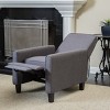 Coolbibila-Adjustable Fabric Push Back Recliner Chair,Elegant Upholstered Reading Chair,Accent Armchair With Footrest And Wooden Legs - 3 of 4