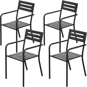 Maggift Patio Seating Sets Outdoor Bistro Set，Special Design, Chat and Conversation Furniture Set，for Garden, Living Room, Black, 23.46"*20.39"*32.01" - 1 of 4