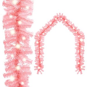 Aghana Digitals 10m Pink PVC Christmas Garland with 150 LED Lights, 900 Branches, USB Powered for - 1 of 4