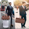 Generic Carry On Garment Bag, Waterproof Mens Bag for Travel Business, Large Leather Duffel Bag - 3 of 4