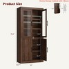 71" Tall Kitchen Large Pantry Cabinet, Farmhouse Kitchen Pantry Storage Cabinet w/ 4 Doors & Adjustable Shelves, Freestanding Wood Large Food Cupboard - 2 of 4