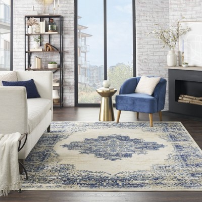 Extra Large White Medallion Traditional Area Rug