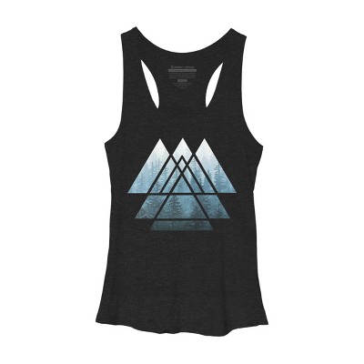 Women's Design By Humans Misty Forest Sacred Geometry By Maryedenoa Racerback Tank Top