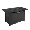 25'' H x 42'' W Steel Outdoor Fire Pit Table with Lid (Black) - 4 of 4