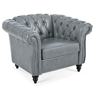NicBex 38.98 Inch PU 1-Seater Single Sofa with Armrests and Wood Legs for Living Room,Apartment,Bedroom