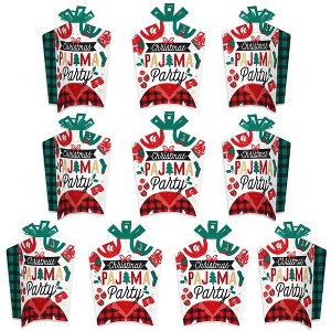 Big Dot of Happiness Christmas Pajamas - Table Decorations - Holiday Plaid PJ Party Fold and Flare Centerpieces - 10 Count - 1 of 4