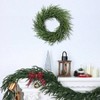 24 Inch Real Pine Wreath Large Artificial Green Wreaths for Front Door Walls Porches Farmhouse Indoor Outdoor Home Decor - 4 of 4
