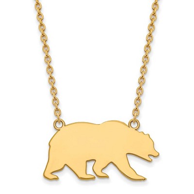 Black Bow Jewelry 10k Yellow Gold California Berkeley Golden Bears NCAA Necklace 18 Inch