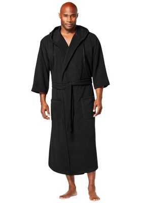 KingSize Men's Big & Tall Hooded Microfleece Maxi Robe With Front Pockets