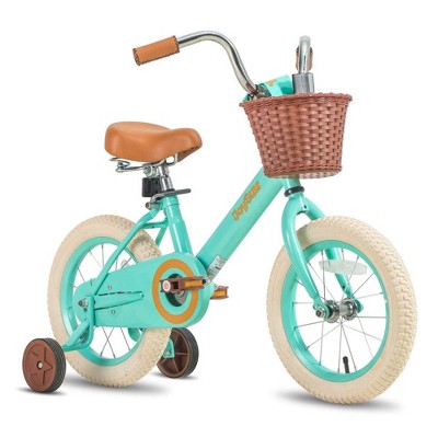 Joystar Vintage Training Wheel Basket Bicycle, Ages 2 to 7, Bike for Any Kid, Boy or Girl, 12 Inch Wheels, Ivory