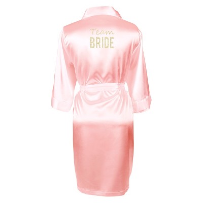 pink satin robe