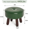 Aoibox Round Faux Leather Foot Stool Ottoman, Soft Footrest for Couch or Under Desk, Non-Slip Rubber Legs, Perfect for Living Room, Bedroom, Green - 3 of 4