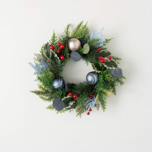 Sullivans Artificial Shiny Ball Mixed Foliage Christmas Accent Ring  Multicolor  Indoor Christmas DÃƒÂ©cor - 1 of 4