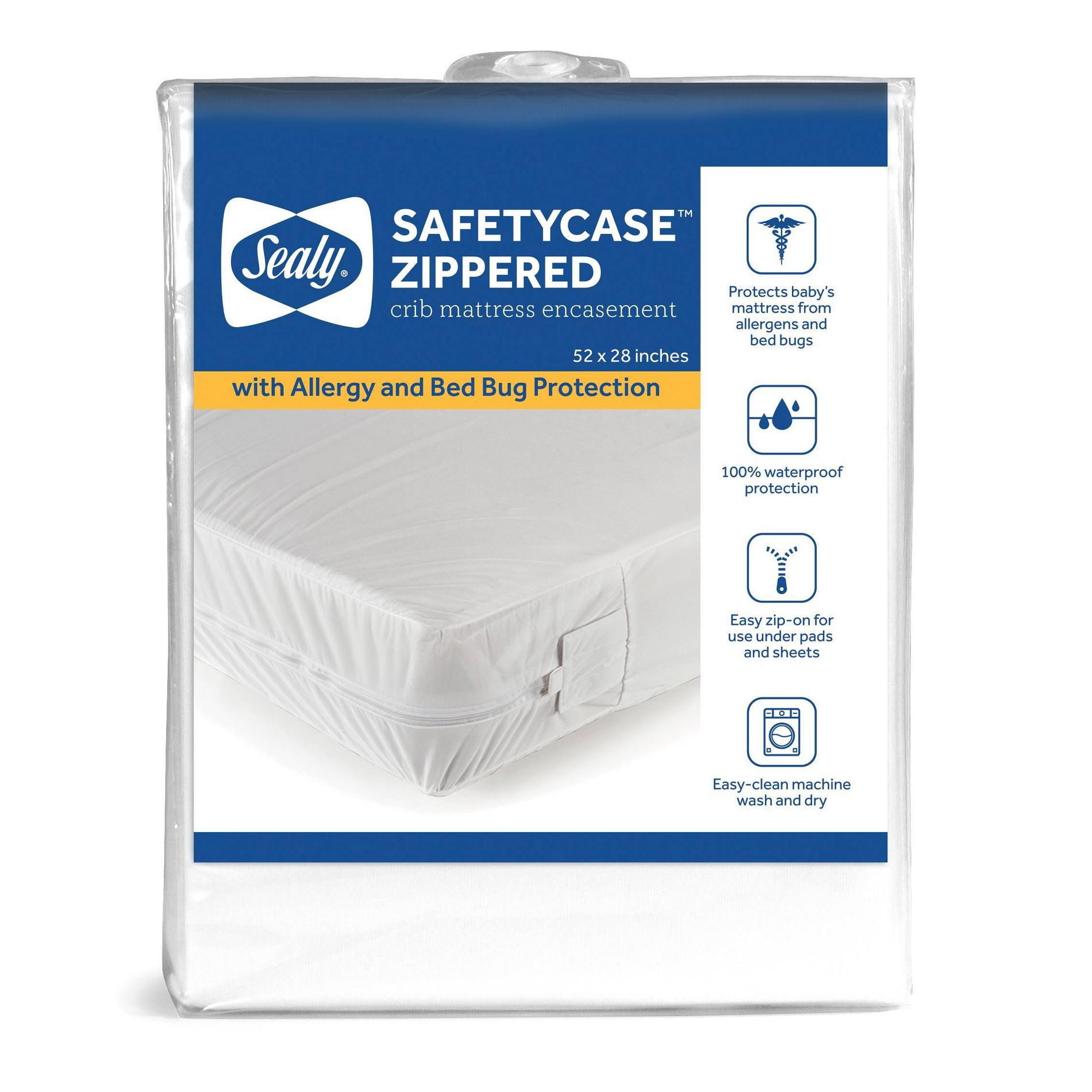 Sealy SafetyCase Protective Crib & Toddler Zippered Mattress Encasement