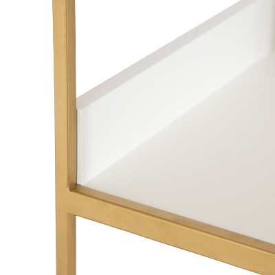 Elegant White and Gold 3-Tier Floating Wooden Wall Shelf