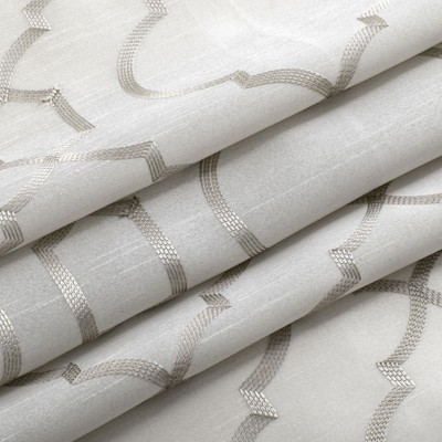 Beige Faux Silk Semi-Sheer Grommet Window Panels