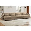 5 Pieces Sofa With Ottoman, 4 Seater Sectional Sofas Large With Waist Pillow And Throw Pillows, Large L Shape Sofa For Living Room-Cuddlewood - 3 of 4