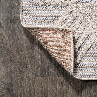 Ivory Geometric Art Deco 8' x 10' Reversible Synthetic Area Rug