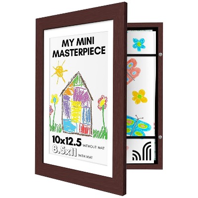Americanflat Kids Artwork Picture Frame with Lead Free Shatter Resistant Glass - Mahogany