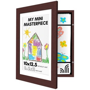 Americanflat Kids Artwork Picture Frame with Lead Free Shatter Resistant Glass - Mahogany - 1 of 4