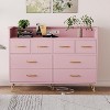 Dresser TV Stand, Dresser for Bedroom with LED Light & Charging Station Entertainment Center with Storage 8 Drawers Wooden Dressers - 4 of 4