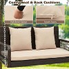 Garden Swing Chair with Cushion Cream Oxford Fabric and Steel2-Person Outdoor Wicker Porch Swing with Seat and Back Cushions - 4 of 4