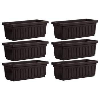 HC Companies 24-Inch-Long Fluted Plastic Venetian Garden Window Container Planter Box for Indoor or Outdoor Flowers, Vegetables, or Succulents, Black