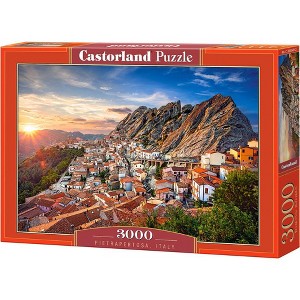 3000 Piece Jigsaw Puzzle, Pietrapertosa, Italy, Sunset, Scenic landscape, Mountain village, Adult Puzzle, Castorland C-300549-2 - 1 of 4