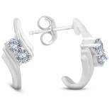 Pompeii3 1/3CT Forever Us 2 Stone Diamond Earrings 14K White Gold