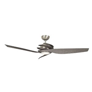 Kichler Lighting Spyra 1 - Light Ceiling Fan in  Brushed Nickel and Driftwood - 1 of 4