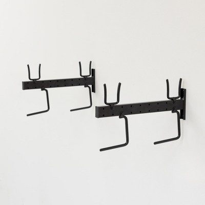 Black Steel Wall-Mounted Ski and Snowboard Storage Rack