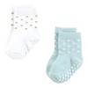 Hudson Baby Infant Girl Cotton Rich Newborn and Terry Socks, Soft Dots - 4 of 4