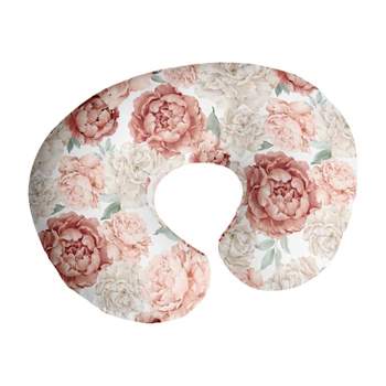 Sweet Jojo Designs Girl Support Nursing Pillow Cover (Pillow Not Included) Peony Floral Garden Pink and Ivory