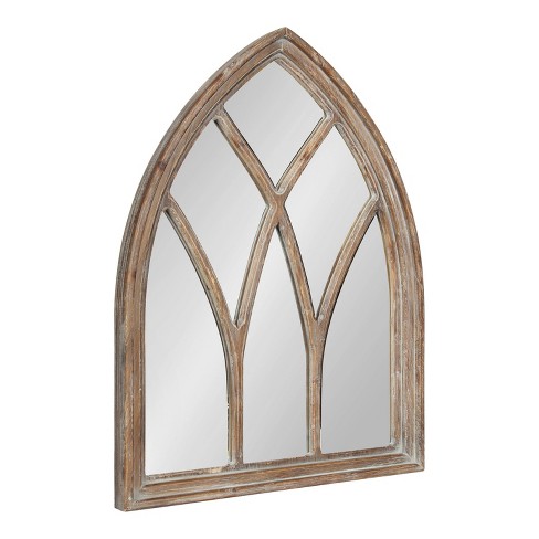 22 X 29 Carrel Wood Framed Arch, Rustic Iron Framed Mirrors