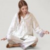 Anna-Kaci Lounge Women's Woven Two-Piece Pajama Set with Floral Print Contrast Trim and Relaxed Button Down Top - 4 of 4