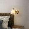ALOADECOR W6" Mid-century Battery Operated Wall Sconces with Fabric Shade Dimmable Integrated LED Rechargeable Swing Head Wall Lamp（2 Pack) - 4 of 4