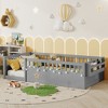 Hrinhom Twin Size Wood Platform Bed,Kids Floor Beds with Light and Storage Shelf - 2 of 4