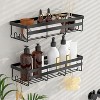 Aoibox 2-Pack Adhesive Hanging Shower Shelf - Bathroom Organizer & Storage, No Drill Stainless Steel Shelves for Home Decor & Bath Accessories - 2 of 4